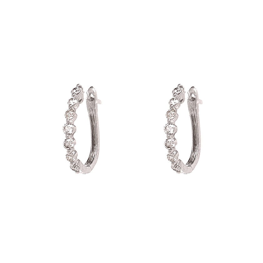 Argollas flo Oro Blanco 18 Kilates
