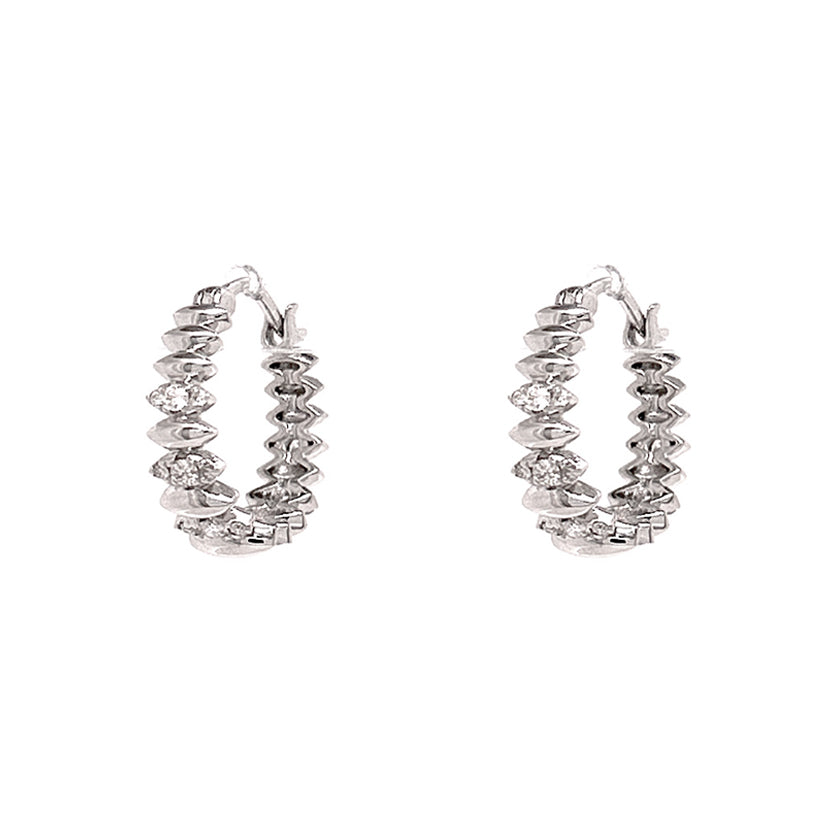 Argollas lorenza Oro Blanco 18 Kilates