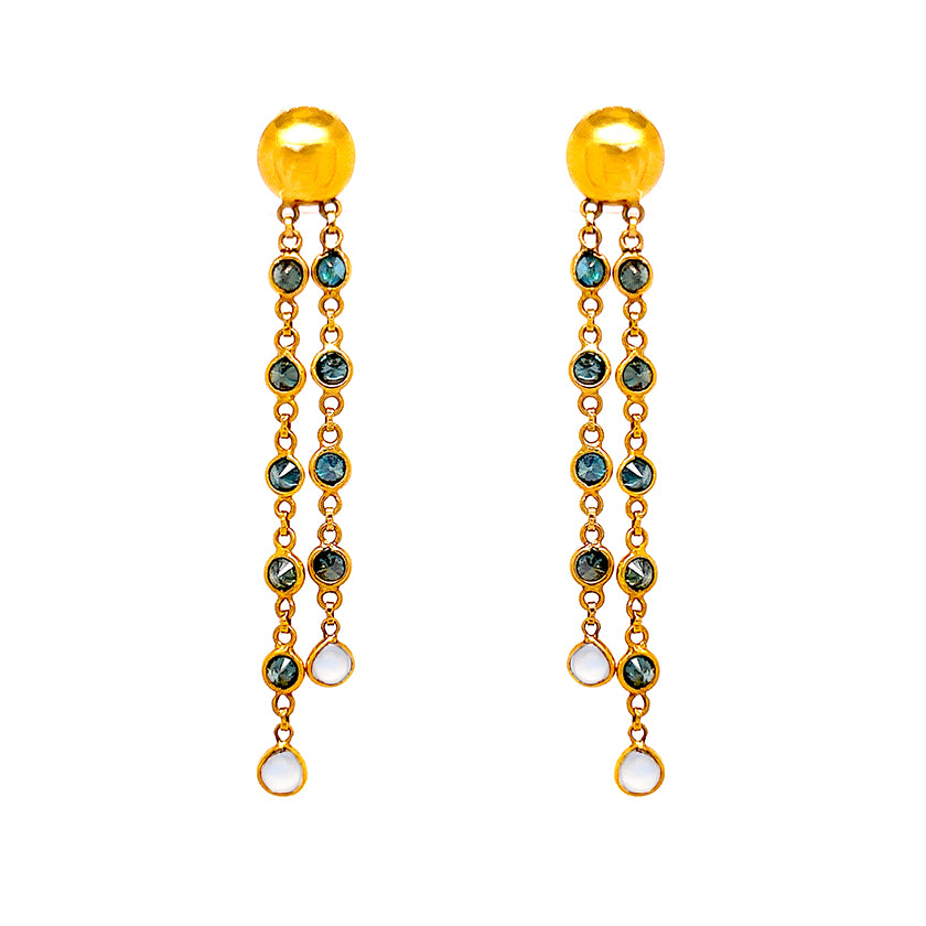 Aros Amalfi topacio azul - Aguamarina Joyas