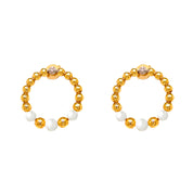 Aros argolla pelotitas y perlas