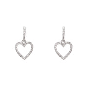 Aros corazones diamantes