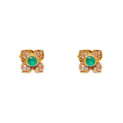 Aros flor esmeralda