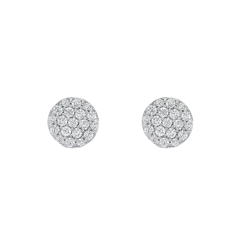 Aros multi diamante Oro Blanco 14 Kilates