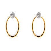 Aros ovales diamantes