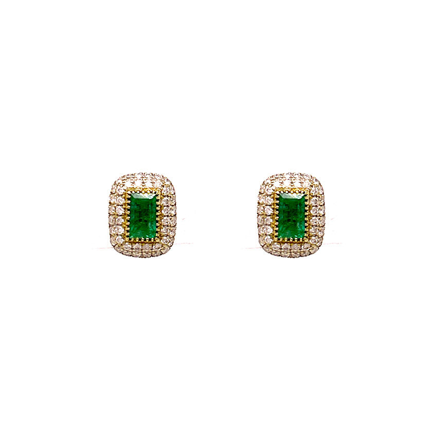 Aros Roma esmeraldas - Aguamarina Joyas