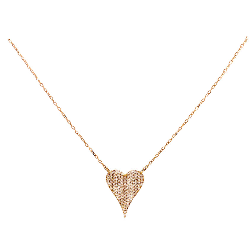 Collar Corazón diamantes - Aguamarina Joyas