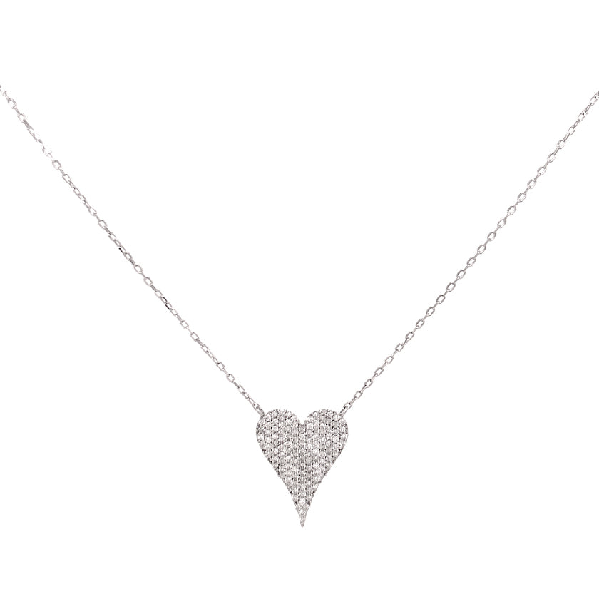 Collar Corazón diamantes - Aguamarina Joyas