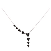 Collar Corazones diamantes negros