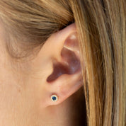 Mini aros zafiro y diamantes