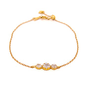 Pulsera tres diamantes roseta