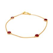 Pulsera cuatro rubíes