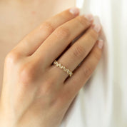 Anillo Messy baguette - Aguamarina Joyas