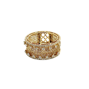 Anillo Tejido Oro 18 Kt Diamantes