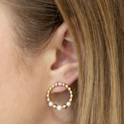 Aros argolla pelotitas y perlas