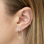 Aros ovales diamantes