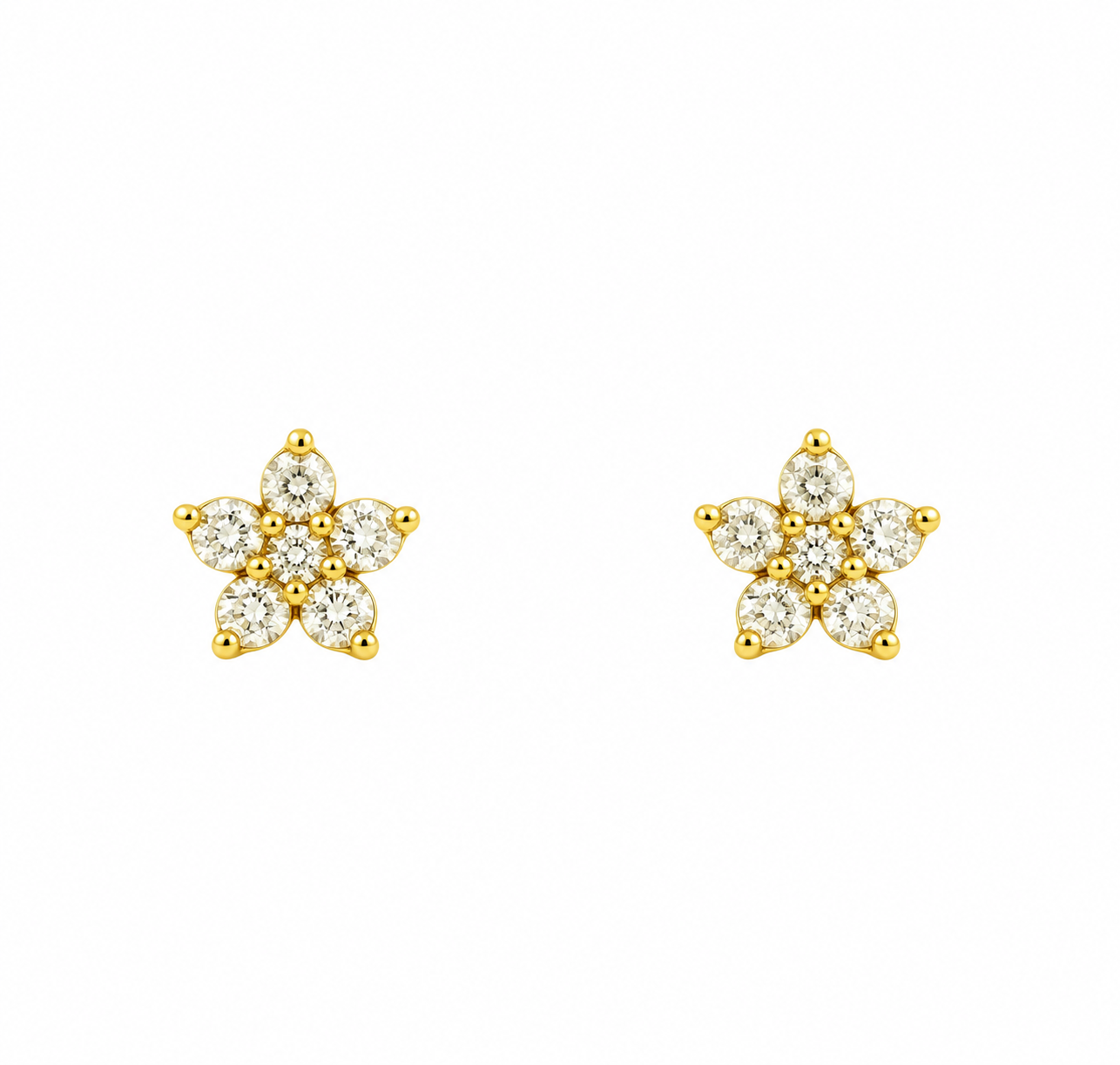 Aros Olivia Oro Amarillo 14 Kilates Diamantes