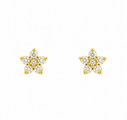 Aros Olivia Oro Amarillo 14 Kilates Diamantes