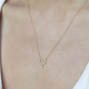 Collar Corazón y diamante en bisel