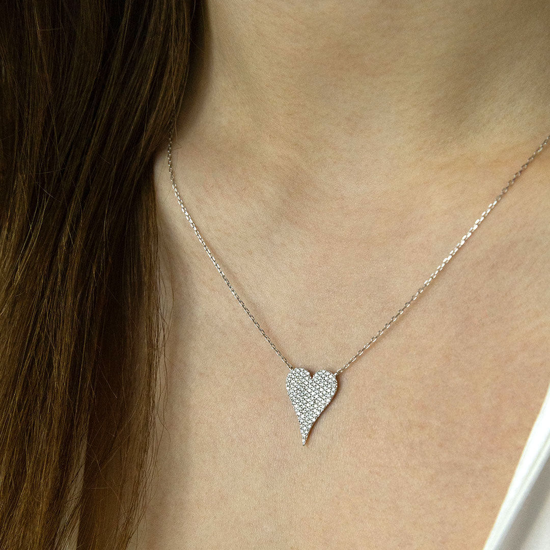 Collar Corazón diamantes - Aguamarina Joyas