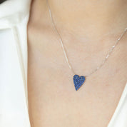 Collar Corazón záfiros azules