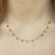 Collar colgantes zafiros de colores