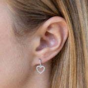 Aros corazones diamantes