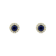 Mini aros zafiro y diamantes
