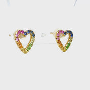 Aros corazón rainbow