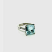 Anillo Aguamarina Platino
