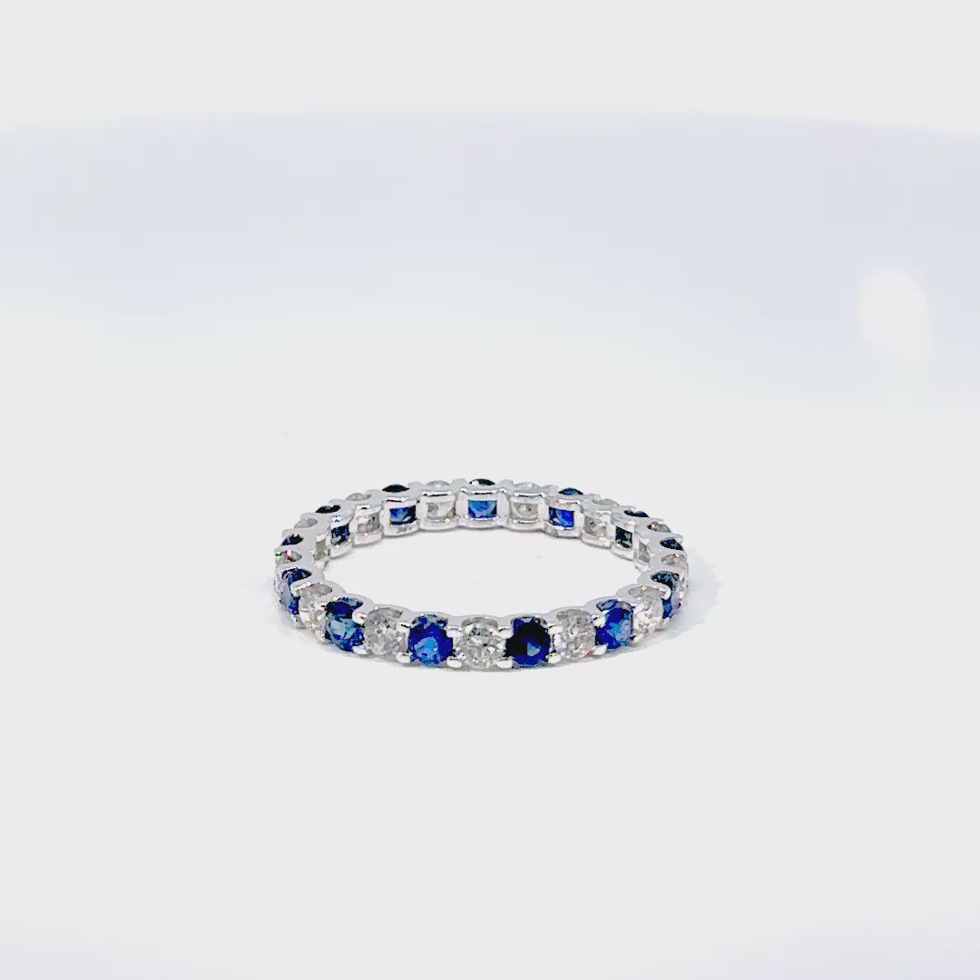 Anillo Sinfín Zafiro Azul