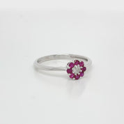 Anillo Halo rubí