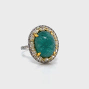 Anillo Esmeralda Cabouchon Diamantes