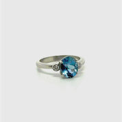 Anillo Aguamarina Platino