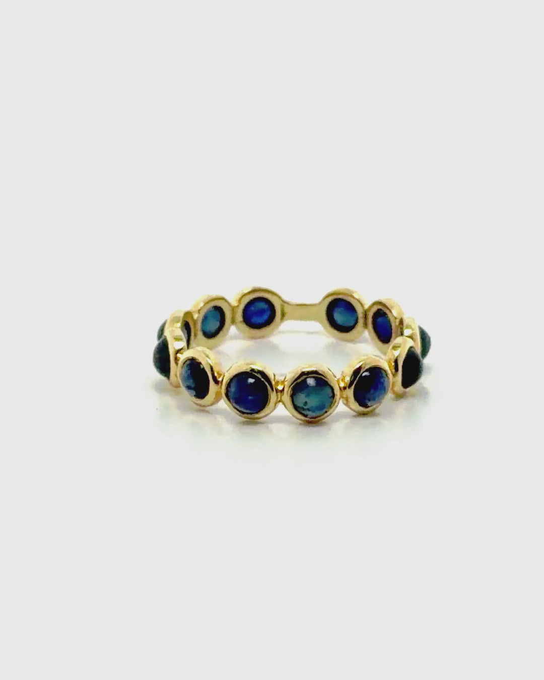 Anillo Cintillo Zafiro Azul