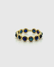 Anillo Cintillo Zafiro Azul