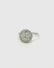 Anillo Roseta Oro Blanco 18 Kt Diamantes