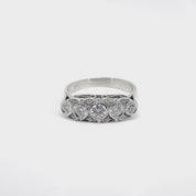 Anillo Compromiso inglés Diamantes Platino