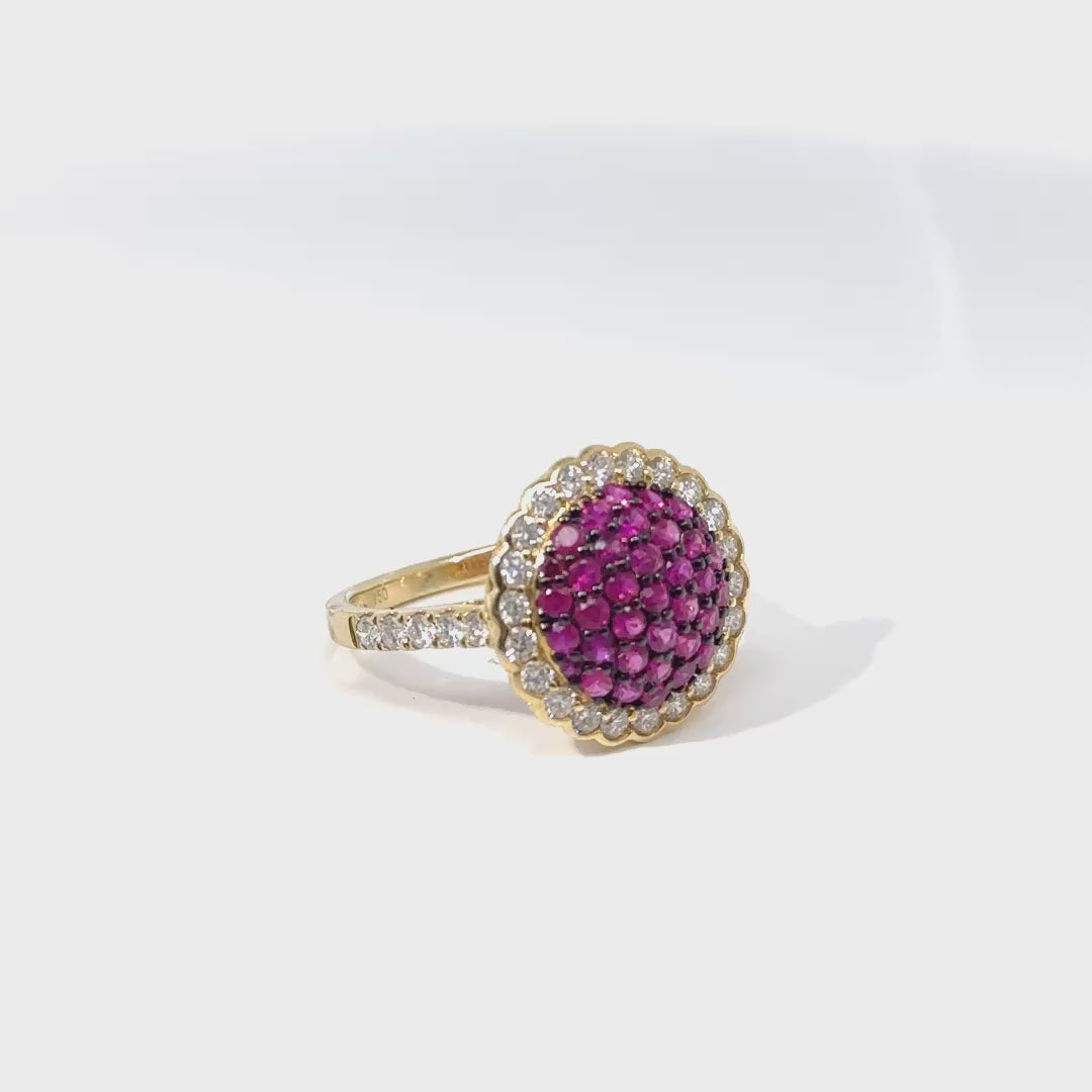 Anillo Oro Amarillo Rubí