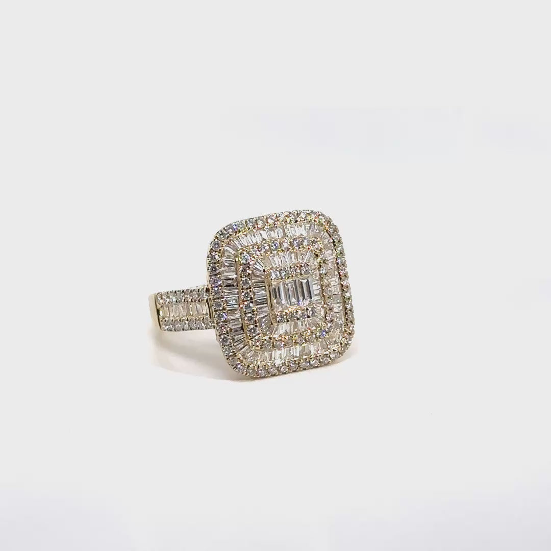 Anillo Imperiale Baguette Oro 18 Kt Diamantes