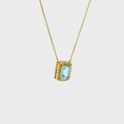 Collar Aguamarina rectangular