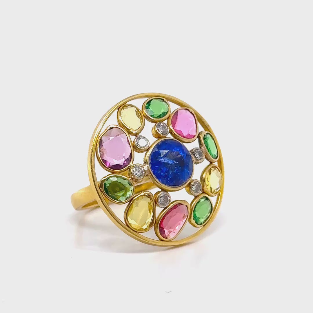 Anillo Tanza Diamantes Oro Amarillo 18 kt