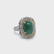 Anillo Esmeralda Cabouchon Diamantes