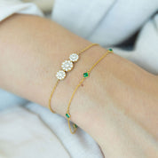 Pulsera tres diamantes roseta